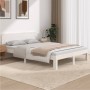 Estructura de cama madera maciza de pino blanco 135x190 cm de vidaXL, Camas y somieres - Ref: Foro24-833106, Precio: 190,87 €...