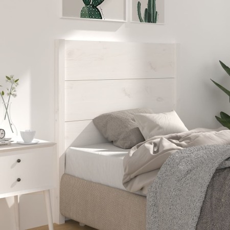 Solid white pine wood headboard 81x4x100 cm by vidaXL, Headboards and footboards - Ref: Foro24-818696, Price: 69,66 €, Discou...