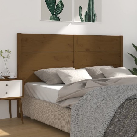 Solid honey brown pine wood headboard 206x4x100 cm by vidaXL, Headboards and footboards - Ref: Foro24-818743, Price: 49,99 €,...