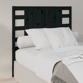 Solid black pine wood bed headboard 96x4x100 cm by vidaXL, Headboards and footboards - Ref: Foro24-818754, Price: 45,99 €, Di...