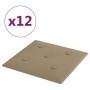 Wall panels 12 pcs synthetic leather cappuccino 30x30 cm 1.08 m²
