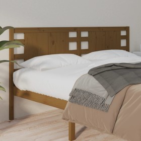 Solid honey brown pine wood headboard 156x4x100 cm by vidaXL, Headboards and footboards - Ref: Foro24-818778, Price: 61,99 €,...