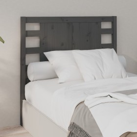 Solid gray pine wood headboard 81x4x100 cm by vidaXL, Headboards and footboards - Ref: Foro24-818747, Price: 43,99 €, Discoun...