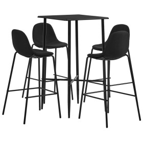 High table and stools set 5 pieces black fabric by vidaXL, Furniture sets for kitchens and dining rooms - Ref: Foro24-279966,...