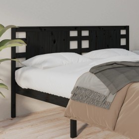 Solid black pine wood headboard 206x4x100 cm by vidaXL, Headboards and footboards - Ref: Foro24-818794, Price: 53,99 €, Disco...