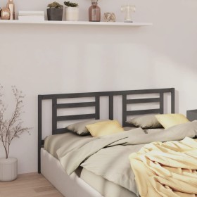 Solid gray pine wood bed headboard 206x4x100 cm by vidaXL, Headboards and footboards - Ref: Foro24-818842, Price: 37,99 €, Di...