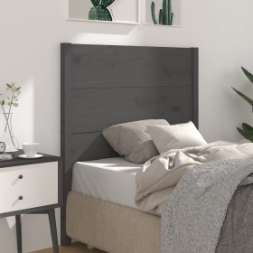 Solid gray pine wood headboard 81x4x100 cm by vidaXL, Headboards and footboards - Ref: Foro24-818697, Price: 48,99 €, Discoun...