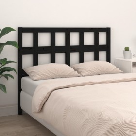 Solid black pine wood bed headboard 155.5x4x100 cm by vidaXL, Headboards and footboards - Ref: Foro24-818929, Price: 37,99 €,...