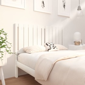 Solid white pine wood bed headboard 125.5x4x100 cm by vidaXL, Headboards and footboards - Ref: Foro24-818861, Price: 42,53 €,...