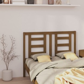 Honey brown solid pine wood bed headboard 141x4x100 cm by vidaXL, Headboards and footboards - Ref: Foro24-818818, Price: 46,9...