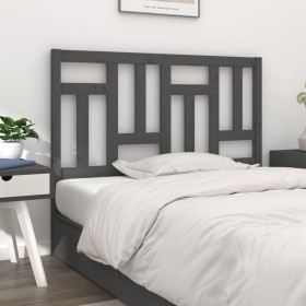 Solid gray pine wood bed headboard 125.5x4x100 cm by vidaXL, Headboards and footboards - Ref: Foro24-818962, Price: 45,99 €, ...