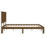 Honey brown wooden bed frame with headboard 160x200 cm by vidaXL, Beds and slatted bases - Ref: Foro24-3193674, Price: 191,99...