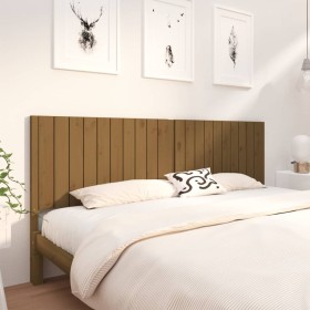 Solid pine wood bed headboard honey brown 205.5x4x100 cm by vidaXL, Headboards and footboards - Ref: Foro24-818893, Price: 49...