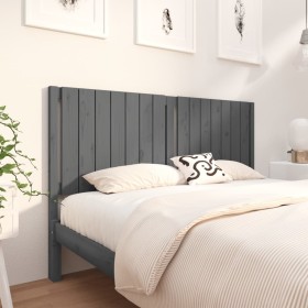 Solid gray pine wood bed headboard 155.5x4x100 cm by vidaXL, Headboards and footboards - Ref: Foro24-818877, Price: 62,38 €, ...