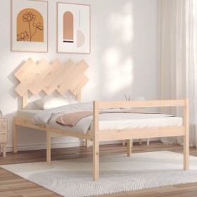 Cama para personas mayores con cabecero madera maciza 100x200cm de vidaXL, Camas y somieres - Ref: Foro24-3195536, Precio: 13...