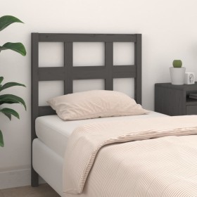 Solid gray pine wood bed headboard 80.5x4x100 cm by vidaXL, Headboards and footboards - Ref: Foro24-818897, Price: 32,99 €, D...