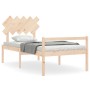 Bed for seniors with solid wood headboard 100x200cm by vidaXL, Beds and slatted bases - Ref: Foro24-3195536, Price: 135,23 €,...