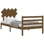 Honey brown solid wood bed frame and headboard 100x200 cm by vidaXL, Beds and slatted bases - Ref: Foro24-3195279, Price: 114...