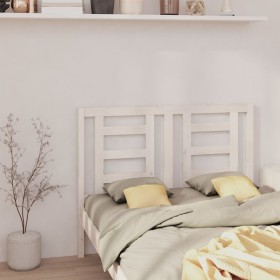 Solid white pine wood bed headboard 126x4x100 cm by vidaXL, Headboards and footboards - Ref: Foro24-818811, Price: 47,99 €, D...