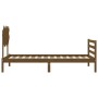 Honey brown solid wood bed frame and headboard 100x200 cm by vidaXL, Beds and slatted bases - Ref: Foro24-3195279, Price: 114...