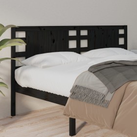 Solid black pine wood headboard 156x4x100 cm by vidaXL, Headboards and footboards - Ref: Foro24-818779, Price: 39,99 €, Disco...