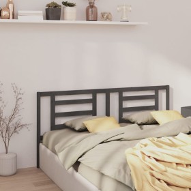 Solid gray pine wood bed headboard 156x4x100 cm by vidaXL, Headboards and footboards - Ref: Foro24-818827, Price: 37,99 €, Di...