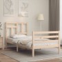 Bed frame with solid wood headboard 100x200 cm by vidaXL, Beds and slatted bases - Ref: Foro24-3194951, Price: 87,71 €, Disco...