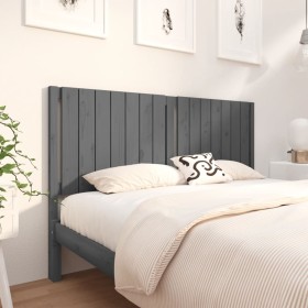 Solid gray pine wood bed headboard 165.5x4x100 cm by vidaXL, Headboards and footboards - Ref: Foro24-818882, Price: 56,99 €, ...