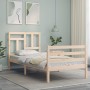 Bed frame with solid wood headboard 100x200 cm by vidaXL, Beds and slatted bases - Ref: Foro24-3194951, Price: 87,71 €, Disco...