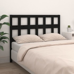 Solid black pine wood bed headboard 165.5x4x100 cm by vidaXL, Headboards and footboards - Ref: Foro24-818934, Price: 38,48 €,...