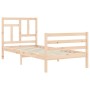 Bed frame with solid wood headboard 100x200 cm by vidaXL, Beds and slatted bases - Ref: Foro24-3194951, Price: 87,71 €, Disco...