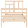 Bed frame with solid wood headboard 100x200 cm by vidaXL, Beds and slatted bases - Ref: Foro24-3194951, Price: 87,71 €, Disco...