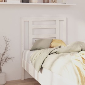 Solid white pine wood bed headboard 81x4x100 cm by vidaXL, Headboards and footboards - Ref: Foro24-818796, Price: 35,99 €, Di...