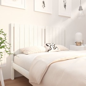 Solid white pine wood bed headboard 145.5x4x100 cm by vidaXL, Headboards and footboards - Ref: Foro24-818871, Price: 51,63 €,...