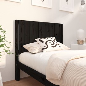 Solid black pine wood bed headboard 105.5x4x100 cm by vidaXL, Headboards and footboards - Ref: Foro24-818859, Price: 52,99 €,...