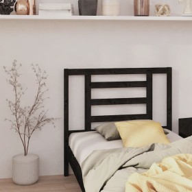 Solid black pine wood bed headboard 96x4x100 cm by vidaXL, Headboards and footboards - Ref: Foro24-818804, Price: 33,64 €, Di...