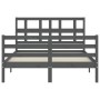 Estructura de cama con cabecero madera maciza gris 140x190 cm de vidaXL, Camas y somieres - Ref: Foro24-3194813, Precio: 159,...