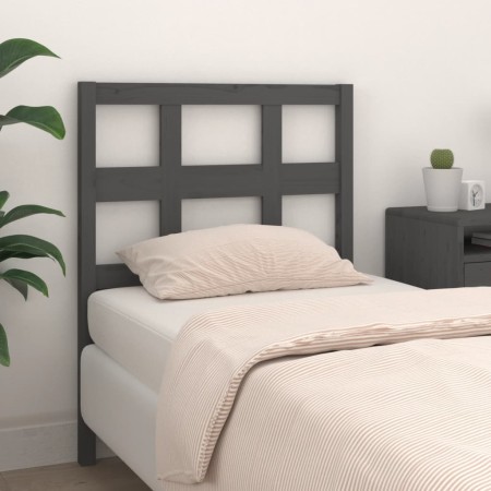 Solid gray pine wood bed headboard 105.5x4x100 cm by vidaXL, Headboards and footboards - Ref: Foro24-818907, Price: 24,44 €, ...