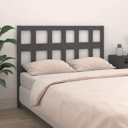 Solid gray pine wood bed headboard 155.5x4x100 cm by vidaXL, Headboards and footboards - Ref: Foro24-818927, Price: 37,99 €, ...