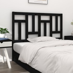 Solid black pine wood bed headboard 155.5x4x100 cm by vidaXL, Headboards and footboards - Ref: Foro24-818979, Price: 53,99 €,...