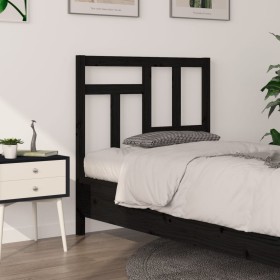 Solid black pine wood bed headboard 95.5x4x100 cm by vidaXL, Headboards and footboards - Ref: Foro24-818954, Price: 23,99 €, ...