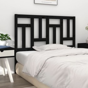 Solid black pine wood bed headboard 185.5x4x100 cm by vidaXL, Headboards and footboards - Ref: Foro24-818989, Price: 45,99 €,...