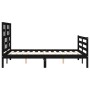 Estructura cama de matrimonio con cabecero madera maciza negra de vidaXL, Camas y somieres - Ref: Foro24-3194870, Precio: 145...