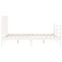 White solid wood bed frame with headboard 120x200 cm by vidaXL, Beds and slatted bases - Ref: Foro24-3194242, Price: 145,99 €...