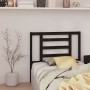 Solid black pine wood bed headboard 106x4x100 cm by vidaXL, Headboards and footboards - Ref: Foro24-818809, Price: 23,97 €, D...