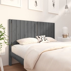 Solid gray pine wood bed headboard 145.5x4x100 cm by vidaXL, Headboards and footboards - Ref: Foro24-818872, Price: 53,99 €, ...