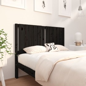 Solid black pine wood bed headboard 125.5x4x100 cm by vidaXL, Headboards and footboards - Ref: Foro24-818864, Price: 40,99 €,...