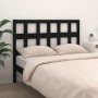 Solid black pine wood bed headboard 145.5x4x100 cm by vidaXL, Headboards and footboards - Ref: Foro24-818924, Price: 47,46 €,...