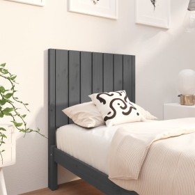 Solid gray pine wood bed headboard 80.5x4x100 cm by vidaXL, Headboards and footboards - Ref: Foro24-818847, Price: 41,19 €, D...