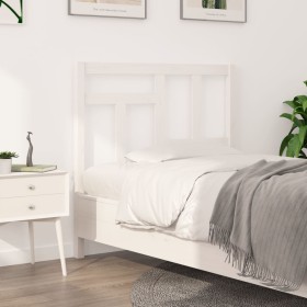 Solid white pine wood bed headboard 105.5x4x100 cm by vidaXL, Headboards and footboards - Ref: Foro24-818956, Price: 37,49 €,...